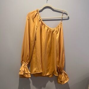NWT - Ramy Brook - Off the Shoulder Silk Top in Yellow